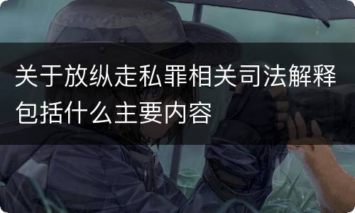 关于放纵走私罪相关司法解释包括什么主要内容