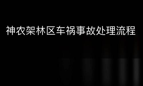 神农架林区车祸事故处理流程