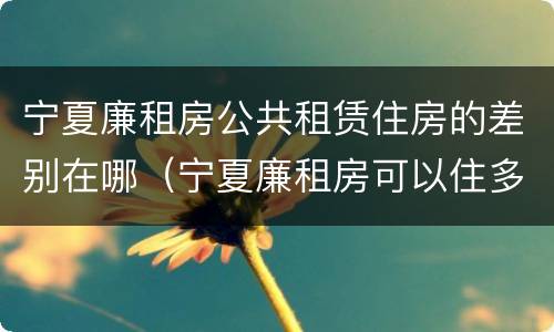 宁夏廉租房公共租赁住房的差别在哪（宁夏廉租房可以住多久）