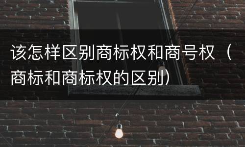 该怎样区别商标权和商号权（商标和商标权的区别）