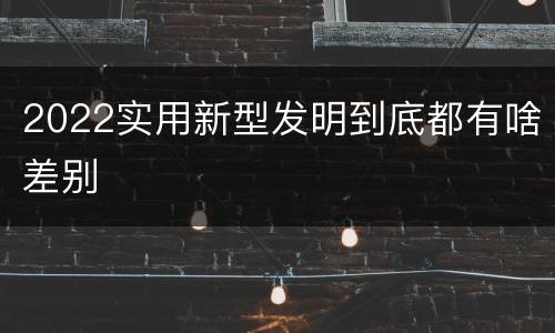 2022实用新型发明到底都有啥差别