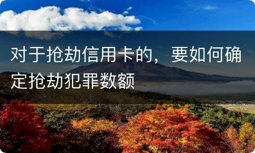 对于抢劫信用卡的，要如何确定抢劫犯罪数额
