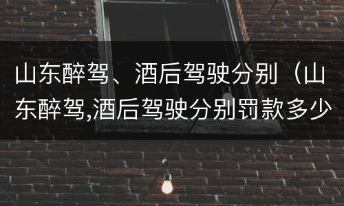 山东醉驾、酒后驾驶分别（山东醉驾,酒后驾驶分别罚款多少）