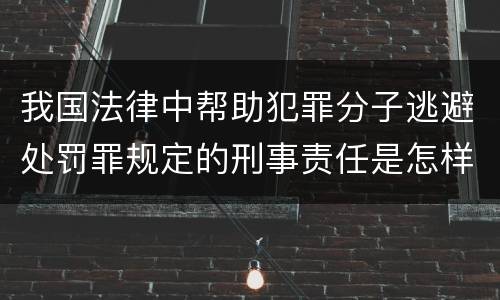 我国法律中帮助犯罪分子逃避处罚罪规定的刑事责任是怎样的