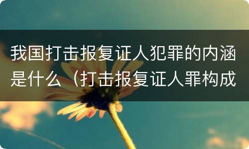 我国打击报复证人犯罪的内涵是什么（打击报复证人罪构成要件）
