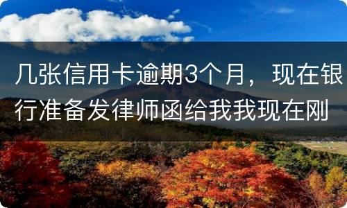几张信用卡逾期3个月，现在银行准备发律师函给我我现在刚把公作稳定下来，怎么办