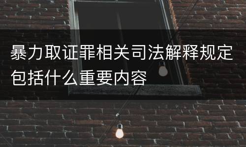 暴力取证罪相关司法解释规定包括什么重要内容