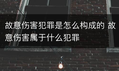 故意伤害犯罪是怎么构成的 故意伤害属于什么犯罪