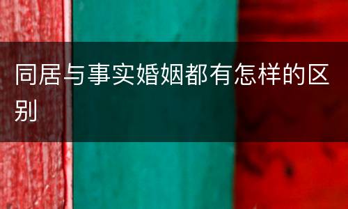 同居与事实婚姻都有怎样的区别