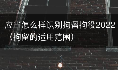 应当怎么样识别拘留拘役2022（拘留的适用范围）