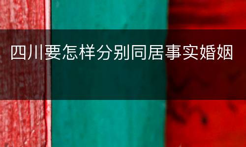 四川要怎样分别同居事实婚姻