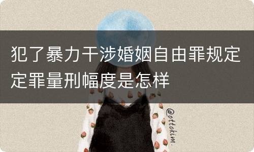 犯了暴力干涉婚姻自由罪规定定罪量刑幅度是怎样