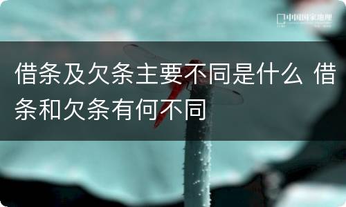 借条及欠条主要不同是什么 借条和欠条有何不同