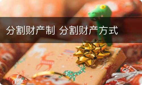 分割财产制 分割财产方式