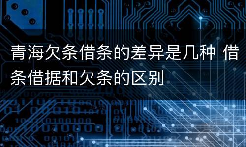 青海欠条借条的差异是几种 借条借据和欠条的区别