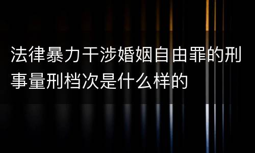 法律暴力干涉婚姻自由罪的刑事量刑档次是什么样的