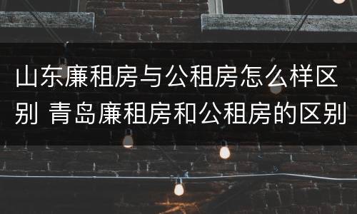 山东廉租房与公租房怎么样区别 青岛廉租房和公租房的区别