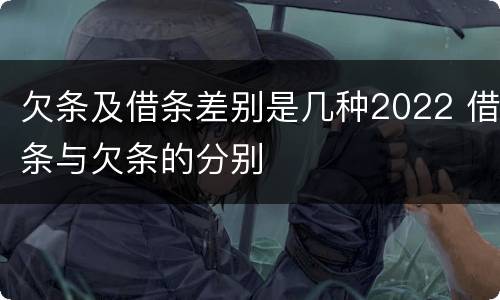 欠条及借条差别是几种2022 借条与欠条的分别