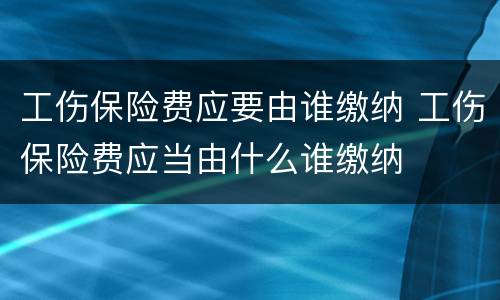 工伤保险费应要由谁缴纳 工伤保险费应当由什么谁缴纳