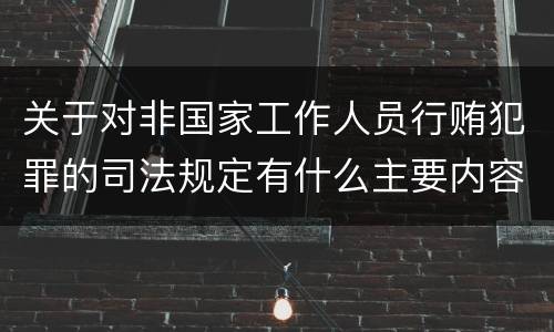 关于对非国家工作人员行贿犯罪的司法规定有什么主要内容