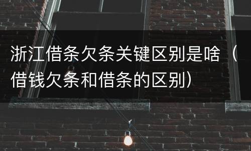 浙江借条欠条关键区别是啥（借钱欠条和借条的区别）