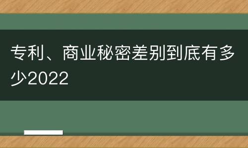 专利、商业秘密差别到底有多少2022