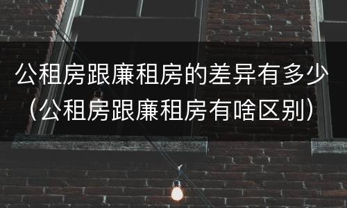 公租房跟廉租房的差异有多少（公租房跟廉租房有啥区别）