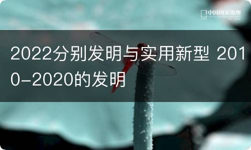 2022分别发明与实用新型 2010-2020的发明