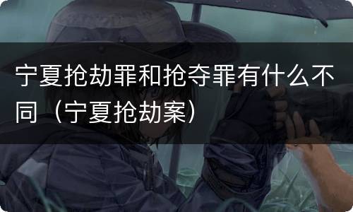 宁夏抢劫罪和抢夺罪有什么不同（宁夏抢劫案）