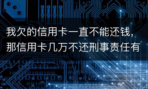 我欠的信用卡一直不能还钱，那信用卡几万不还刑事责任有吗