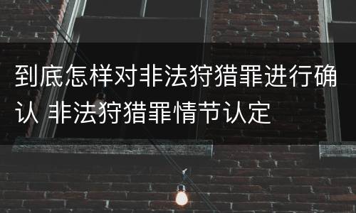 到底怎样对非法狩猎罪进行确认 非法狩猎罪情节认定