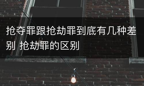 抢夺罪跟抢劫罪到底有几种差别 抢劫罪的区别