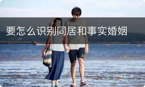 要怎么识别同居和事实婚姻
