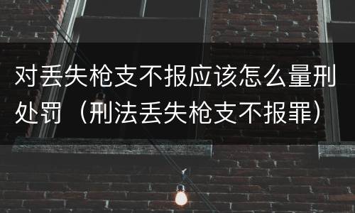 对丢失枪支不报应该怎么量刑处罚（刑法丢失枪支不报罪）