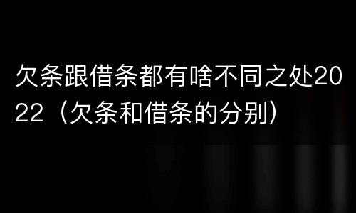 欠条跟借条都有啥不同之处2022（欠条和借条的分别）