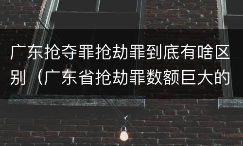 广东抢夺罪抢劫罪到底有啥区别（广东省抢劫罪数额巨大的标准）