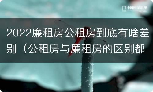 2022廉租房公租房到底有啥差别（公租房与廉租房的区别都在此,别再搞错了!）