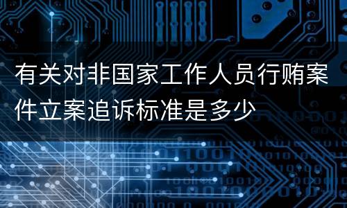 有关对非国家工作人员行贿案件立案追诉标准是多少