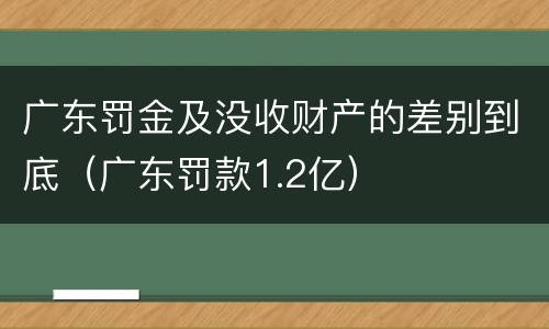 广东罚金及没收财产的差别到底（广东罚款1.2亿）