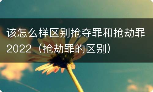 该怎么样区别抢夺罪和抢劫罪2022（抢劫罪的区别）