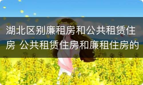 湖北区别廉租房和公共租赁住房 公共租赁住房和廉租住房的区别