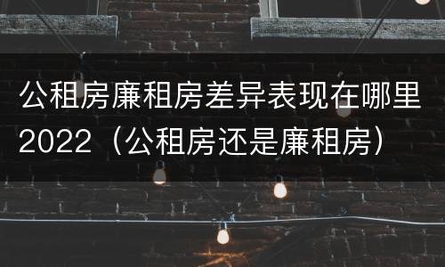 公租房廉租房差异表现在哪里2022（公租房还是廉租房）