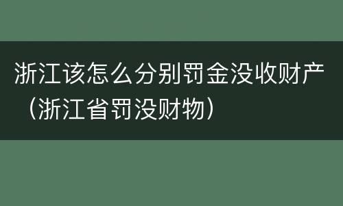 浙江该怎么分别罚金没收财产（浙江省罚没财物）
