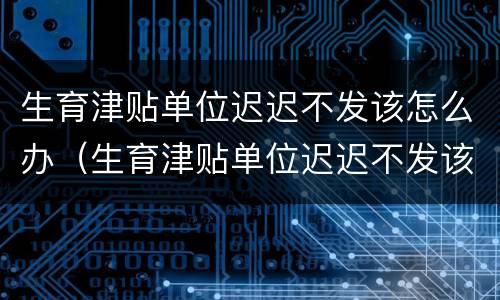 生育津贴单位迟迟不发该怎么办（生育津贴单位迟迟不发该怎么办理）
