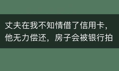 丈夫在我不知情借了信用卡，他无力偿还，房子会被银行拍卖吗