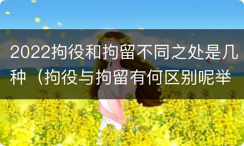 2022拘役和拘留不同之处是几种（拘役与拘留有何区别呢举例说明）