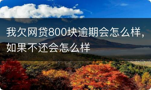 我欠网贷800块逾期会怎么样，如果不还会怎么样