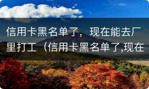 信用卡黑名单了，现在能去厂里打工（信用卡黑名单了,现在能去厂里打工不）