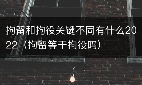 拘留和拘役关键不同有什么2022（拘留等于拘役吗）