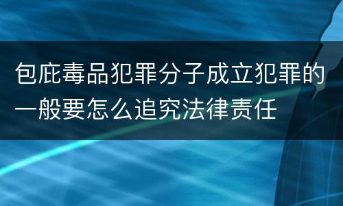 包庇毒品犯罪分子成立犯罪的一般要怎么追究法律责任